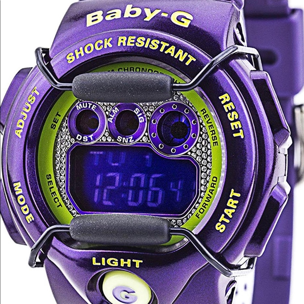 Gorgeous !!  BABY G purple/lime green casio watch